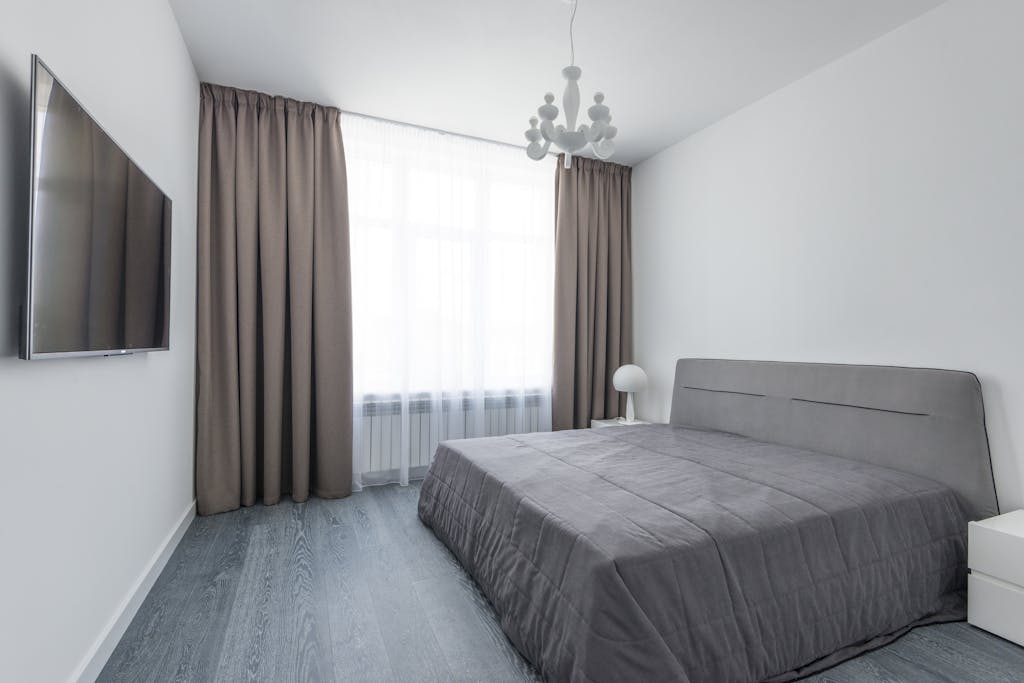 Brown Drapes on a Bedroom Window